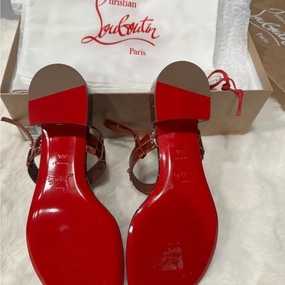 Just Queen 55 Croc-Embossed Sandals - Picture 12 of 15